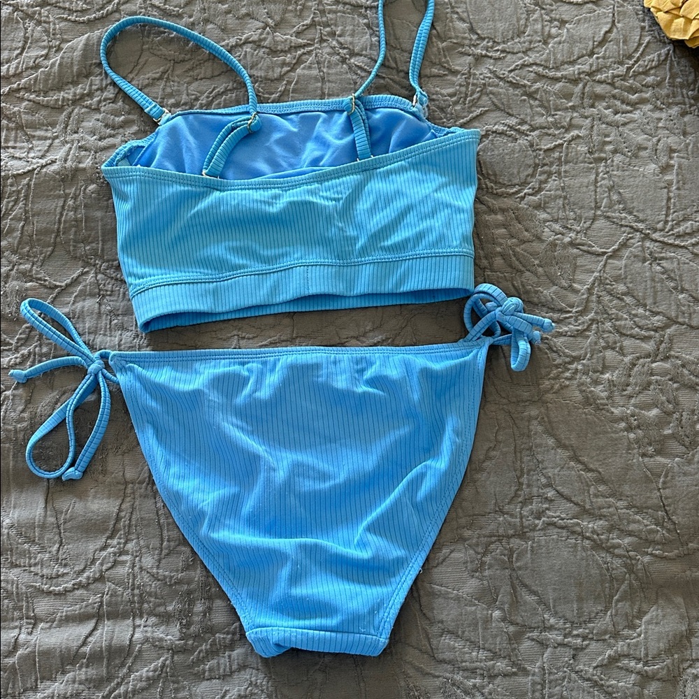 Blue Ribbed Bikini Set - Picture 2 of 2